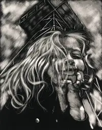 Scratchbord art titled: Tess