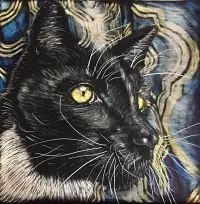 Scratchbord art titled: Joan Clawford